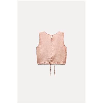 ZW COLLECTION 100% LINEN TOP WITH TIES
