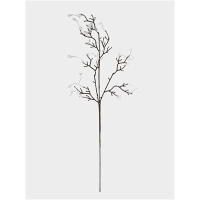 Ветка декоративная, 65 см, акрил/пластик, серебристая, Белые кристаллы, Interior silver