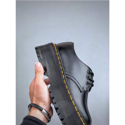 Ботинки Dr. Martens Martin 1461 с тремя отверстиями и низким вырезом на подошве из твердой кожи черного цвета