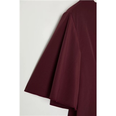 Bordo Bağlama Detaylı Dokuma Bluz TBBSS22BZ1316