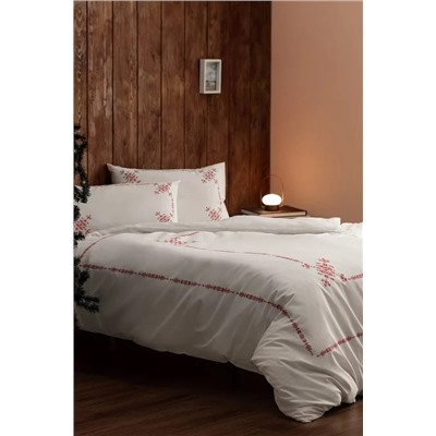 Ruse King Size %100 Pamuk Nevresim Takımı - Kırmızı