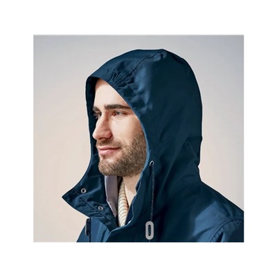 LIVERGY® Herren Regenmantel, mit Kapuze und Kordel