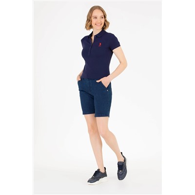 Kadın Lacivert Basic Polo Yaka Tişört