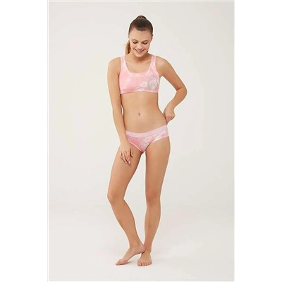 U.S. Polo Assn. Kadın, Lisanslı, USPA, Pembe Büstiyer Slip Takım Slendos-S66S268