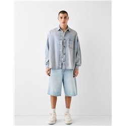 Long sleeve oversize denim shirt