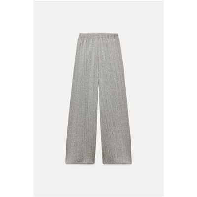 TEXTURED WIDE-LEG TROUSERS