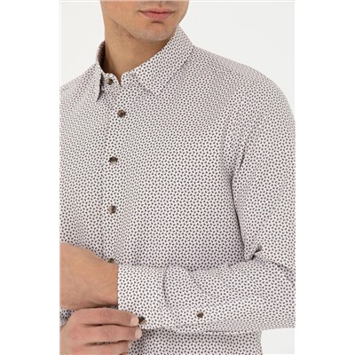 Pierre Cardin Kahverengi Slim Fit Uzun Kollu Gömlek G021SZ004.000.1770323.VR0029