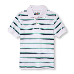 Boys Short Sleeve Striped Polo