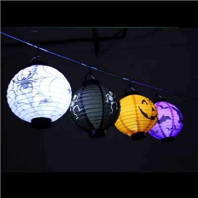 New Halloween LED Paper Pumpkin Hanging Lantern DIY Holiday Party Decor Scary