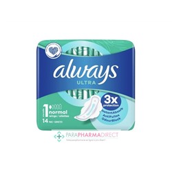 Always Ultra Avec Ailettes 14 Serviettes Hygiéniques Taille 1