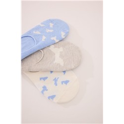 Pack 3 calcetines invisibles algodón print perritos