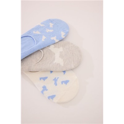 Pack 3 calcetines invisibles algodón print perritos