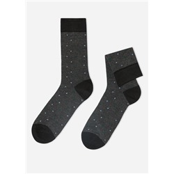 Kurze Herrensocken mit Cashmere und Punktemuster