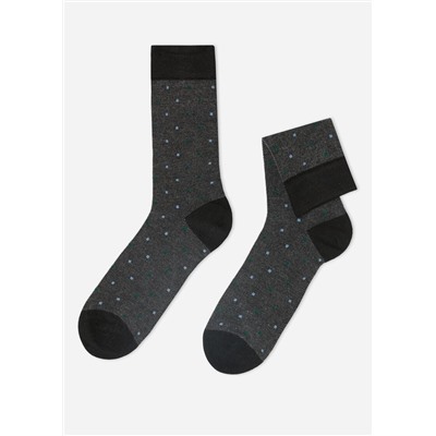 Kurze Herrensocken mit Cashmere und Punktemuster