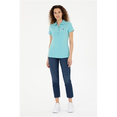 Kadın Mint Basic Polo Yaka Tişört