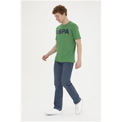Erkek Regular Fit Bisiklet Yaka Yeşil Basic Tişört