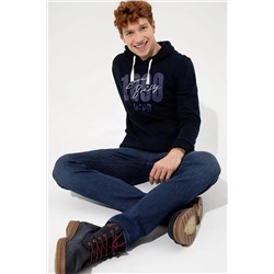 Erkek Lacivert Kapüşonlu Sweatshirt