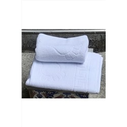 YILMAZLAR TEKSTİL, Hotel Tipi Beyaz 2 Adet Ayak Havlusu & Paspas Seti 50x70cm
