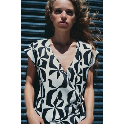 SATIN TOP WITH PRINT
