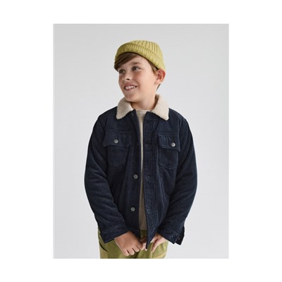 Kordjacke mit Lammfellimitat