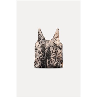 ZW COLLECTION CREASED-EFFECT PRINTED TOP