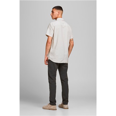 Camisa regular fit Crudo y negro