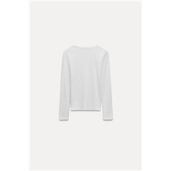 RIBBED LONG SLEEVE T-SHIRT