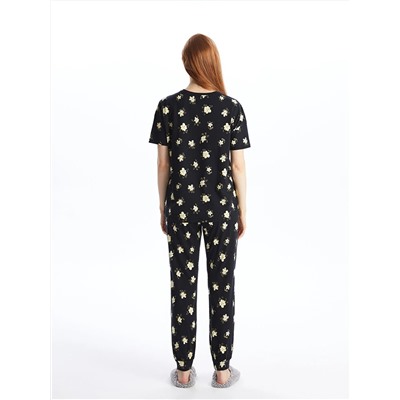 LC Waikiki Bisiklet Yaka Baskılı Kısa Kollu Kadın Pijama Takımı, LCW DREAM                                            
                                            Bisiklet Yaka Baskılı Kısa Kollu Kadın Pijama Takımı