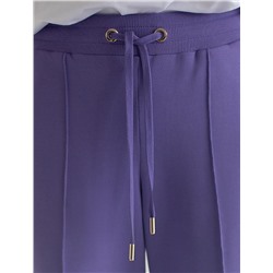 Прямые трикотажные брюки на резинке из футера двухнитки эластичные