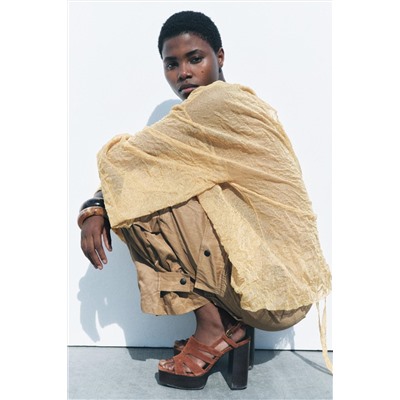 ZW COLLECTION WRINKLED CARGO TROUSERS