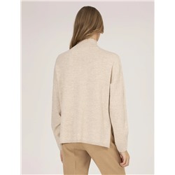 Balıkçı Yaka Krem Melanj Comfort Fit Basic Kazak
