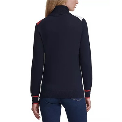 Tommy Hilfiger Logo Colorblocked Turtleneck Sweater