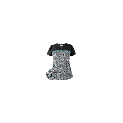 UA Change Of Heart Black Print Scrub Top