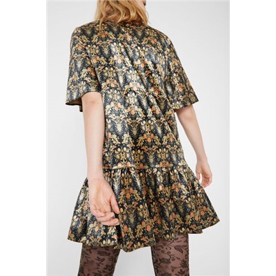 Vestido estampado floral dorado