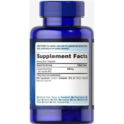 Puritan's Pride L-Lysine 500 mg