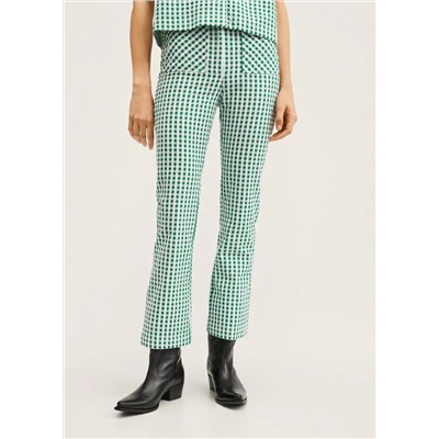 Pantalón recto cuadros -  Mujer | MANGO OUTLET Melilla