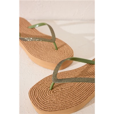 Chanclas plataforma efecto rafia