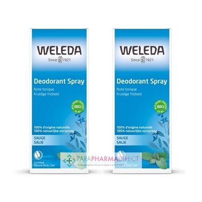 Weleda Sauge Déodorant Spray 2x100 mlLot  × 2