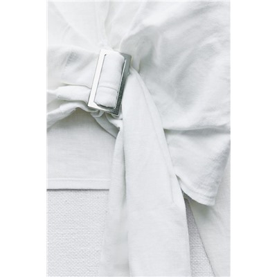 LINEN BLEND SHIRT WITH BUCKLE