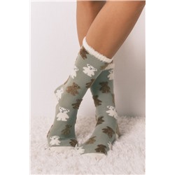 Calcetines largos print osos textura pelo