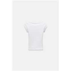 RIBBED ROUND NECK T-SHIRT