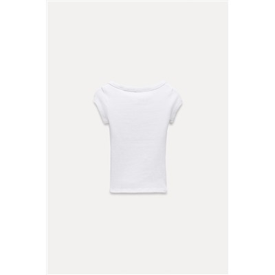 RIBBED ROUND NECK T-SHIRT