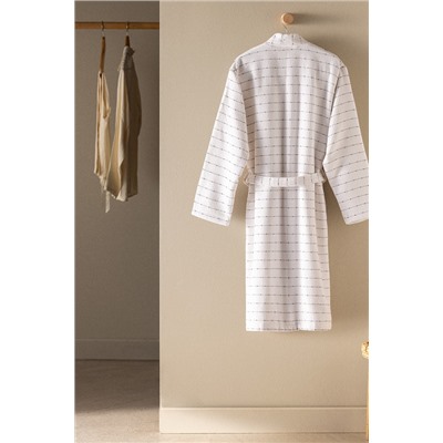 Soderna Kimono Pamuklu Unisex Bornoz - Beyaz