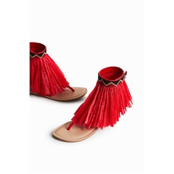Sandalia plana flecos Stella Jean