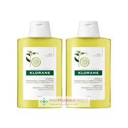 Klorane Cédrat Shampooing Légèreté Cheveux Normaux Regraissant Vite 2x400mlLot  × 2