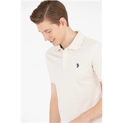 Erkek Krem Basic Polo Yaka Tişört
