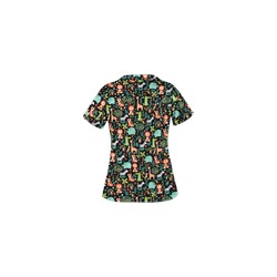 UA Day At The Zoo Black Scrub Top