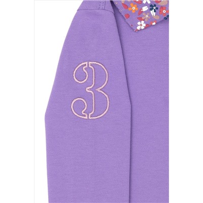 Kız Çocuk Lila Basic Polo Yaka Sweatshirt