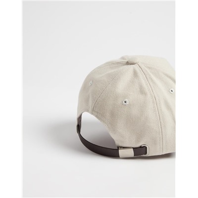 Fake Suede Peak Cap, Men, Beige