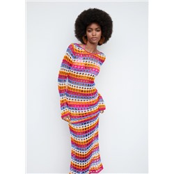 Vestido crochet multicolor